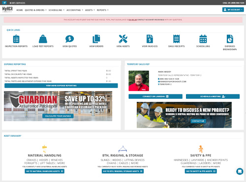 Screenshot Of Our Customer Portal Dashboard