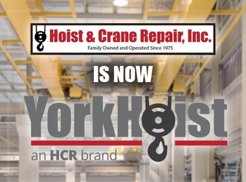 Old Hoist & Crane Repair Logo And New, Rebranded YorkHoist logo